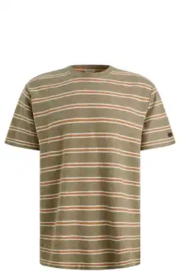 Wehkamp Cast Iron relaxed fit gestreept T-shirt - vetiver aanbieding