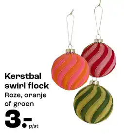 Kwantum Kerstbal swirl flock aanbieding