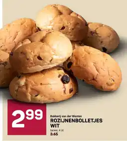 Ekoplaza Bakkerij van der Westen ROZIJNENBOLLETJES WIT aanbieding
