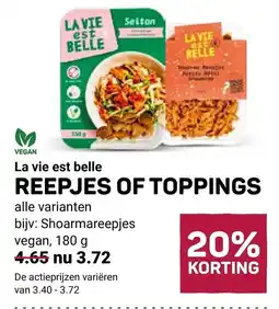 Ekoplaza Lavie est belle reepjes of toppings aanbieding