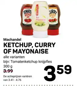 Ekoplaza Machandel ketchup, curry of mayonaise aanbieding