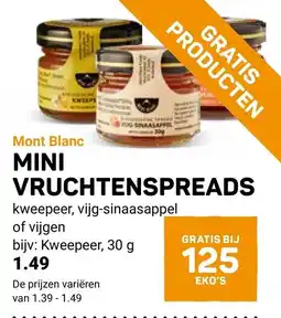 Ekoplaza Mont Blanc mini vruchtenspreads aanbieding