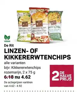 Ekoplaza De Rit Linzen of Kikkererwtenchips aanbieding