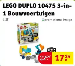 Kruidvat LEGO DUPLO 10475 3-in-1 Bouwvoertuigen aanbieding