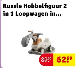 Kruidvat Russle Hobbelfiguur 2 in 1 Loopwagen in model Graafmachine aanbieding