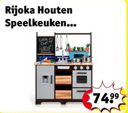 Kruidvat Rijoka Houten Speelkeuken Kinderkeuken met Krijtbord en Kookgereedschap aanbieding