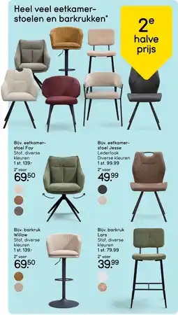 Leen Bakker Heel veel eetkamer-stoelen en barkrukken* aanbieding