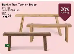 Leen Bakker Bankje Ties, Teun en Bruce aanbieding