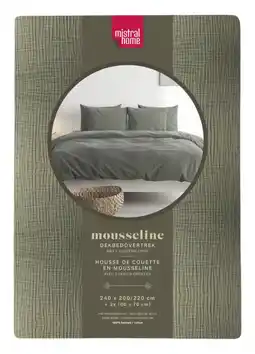 Albert Heijn Mistral Home Dekbedovertrek mousseline groen 2-pers aanbieding