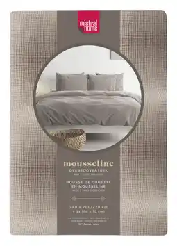 Albert Heijn Mistral Home Dekbedovertrek mousseline bruin 2-pers aanbieding
