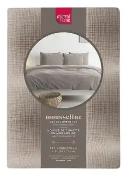 Albert Heijn Mistral Home Dekbedovertrek mousseline bruin 2-pers aanbieding