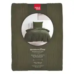 Albert Heijn Mistral Home Dekbedovertrek mousseline bruin 1-pers aanbieding