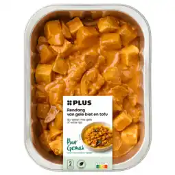 PLUS PLUS Rendang van gele biet en tofu aanbieding