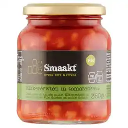 PLUS Smaakt Kikkererwten tomatensaus bio aanbieding