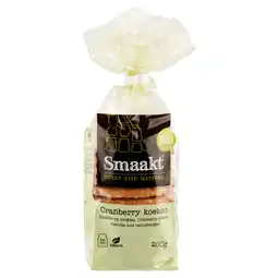 PLUS Smaakt Koeken cranberry en kokos bio aanbieding
