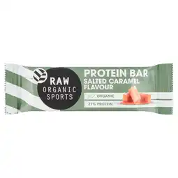 PLUS RAW Organic Sports Protein Salted Caramel Bar Bio aanbieding
