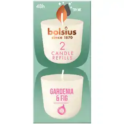 PLUS Bolsius Navulling Clean Light pack 2 Gardenia aanbieding