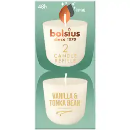 PLUS Bolsius Navulling Clean Light pack 2 Vanille aanbieding