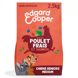 Zooplus 2x2,5kg Edgard & Cooper Senior Graanvrij Kip, Zalm - Droog Hondenvoer aanbieding