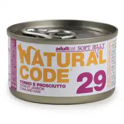 Zooplus Sparpaket: 12x85g Natural Code Soft Jelly Can Thunfisch und Schinken Katzenfutter nass aanbieding
