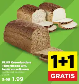 PLUS PLUS Korenlanders Tijgerbrood wit, bruin en volkoren aanbieding