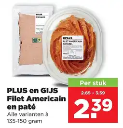 PLUS PLUS en GIJS Filet Americain en paté aanbieding