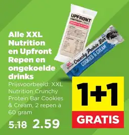 PLUS Alle XXL Nutrition en Upfront Repen en ongekoelde drinks aanbieding