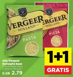 PLUS Alle Vergeer Geraspte kaas aanbieding