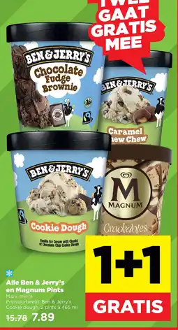PLUS Alle Ben & Jerry's en Magnum Pints aanbieding