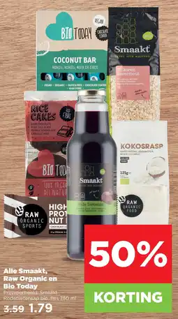 PLUS Alle Smaakt, Raw Organic en Bio Today aanbieding