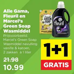 PLUS Alle Gama, Fleuril en Marcel's Green Soap Wasmiddel aanbieding