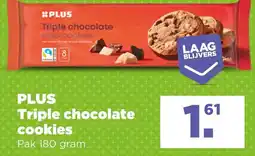 PLUS PLUS Triple chocolate cookies aanbieding