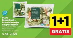 PLUS PLUS Bloemkool-, broccoliroosjes en groentemix aanbieding