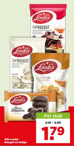 PLUS Alle Lonka Nougat en fudge aanbieding