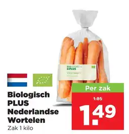 PLUS Biologisch PLUS Nederlandse Wortelen aanbieding