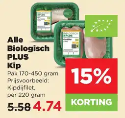 PLUS Alle Biologisch PLUS Kip aanbieding