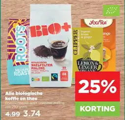 PLUS Alle biologische koffie en thee aanbieding