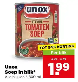 PLUS Unox Soep in blik* aanbieding