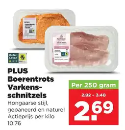 PLUS PLUS Boerentrots Varkens-schnitzels aanbieding