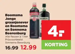 PLUS Boomsma Jonge graanjenever en Boomsma en Sonnema Beerenburg aanbieding
