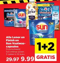 PLUS Alle Lenor en Finish en Sun Vaatwascapsules aanbieding