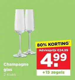 PLUS Champagne glas aanbieding