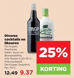 PLUS Diverse cocktails en likeuren aanbieding