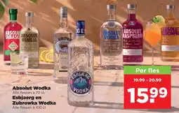 PLUS Absolut Wodka Esbjaerg en Zubrowka Wodka aanbieding