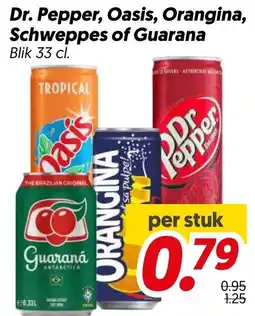 Dekamarkt Dr. Pepper, Oasis, Orangina, Schweppes of Guarana aanbieding