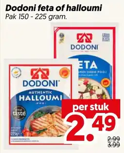 Dekamarkt Dodoni feta of halloumi aanbieding