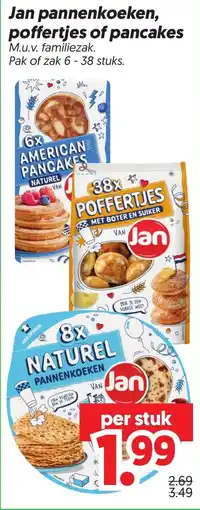 Dekamarkt Jan pannenkoeken, poffertjes of pancakes aanbieding