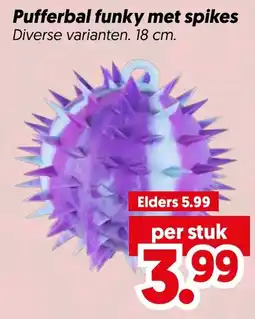 Dekamarkt Pufferbal funky met spikes aanbieding