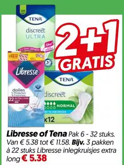 Dekamarkt Libresse of Tena aanbieding