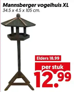 Dekamarkt Mannsberger vogelhuis XL aanbieding
